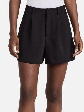 GOOD AMERICAN Women's Black Luxe Suiting Trouser Shorts Size 0